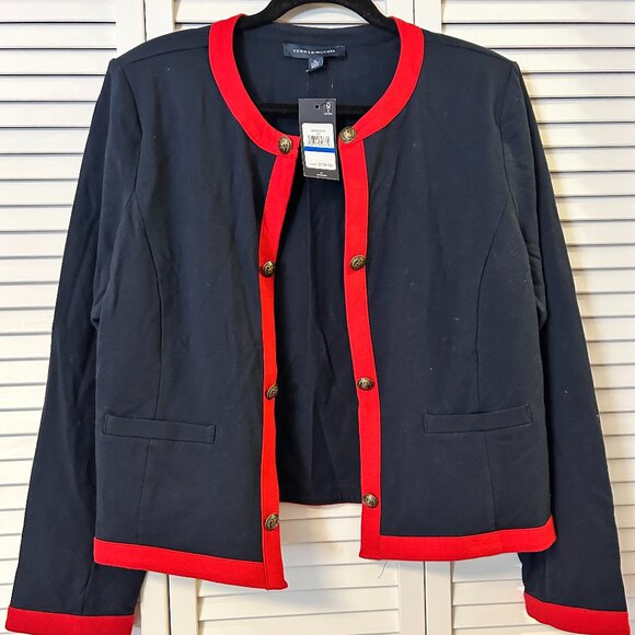 New Tommy Hilfiger Women's Collarless Blazer Jacket: Size XL - Picture 1 of 8